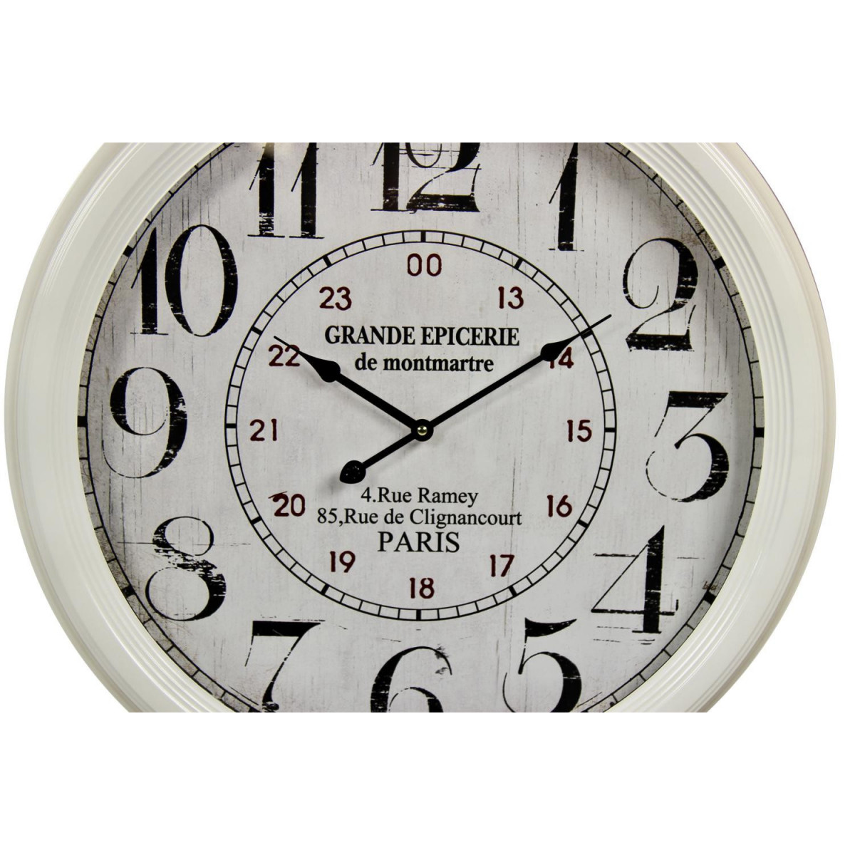 Horloge ancienne murale grande epicerie de blanc, DECORATION D’AUTREFOIS