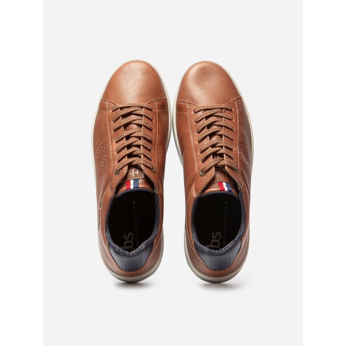 Baskets made in France FELINNO camel / navy, TBS
