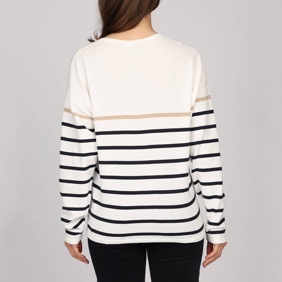 Pull esprit marinière blanc, MISE AU GREEN