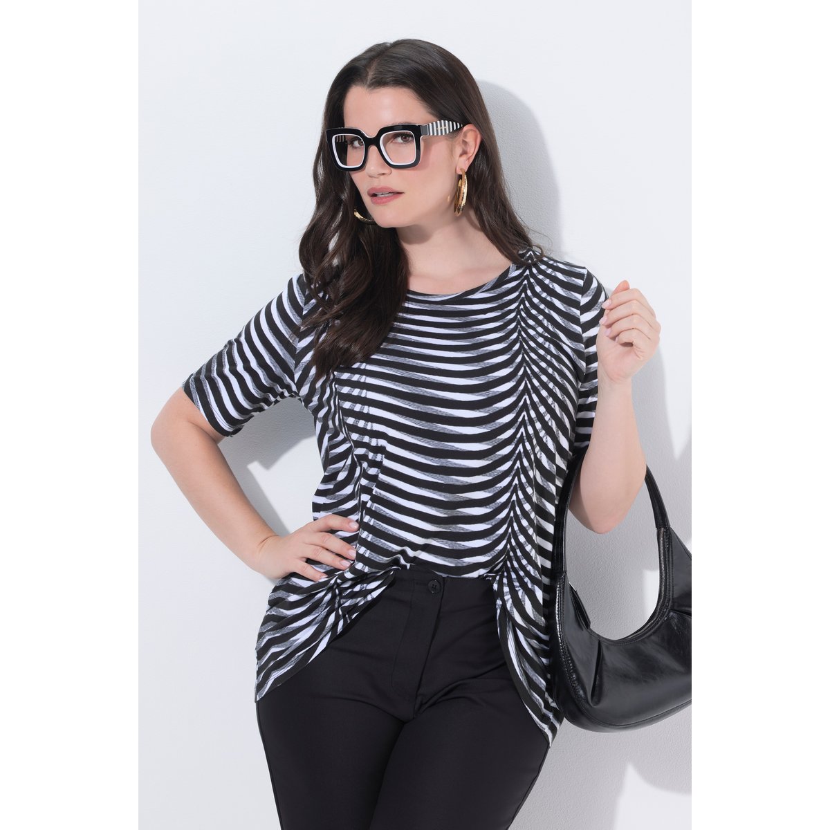 T-shirt en coton Pima blanc neige, ULLA POPKEN