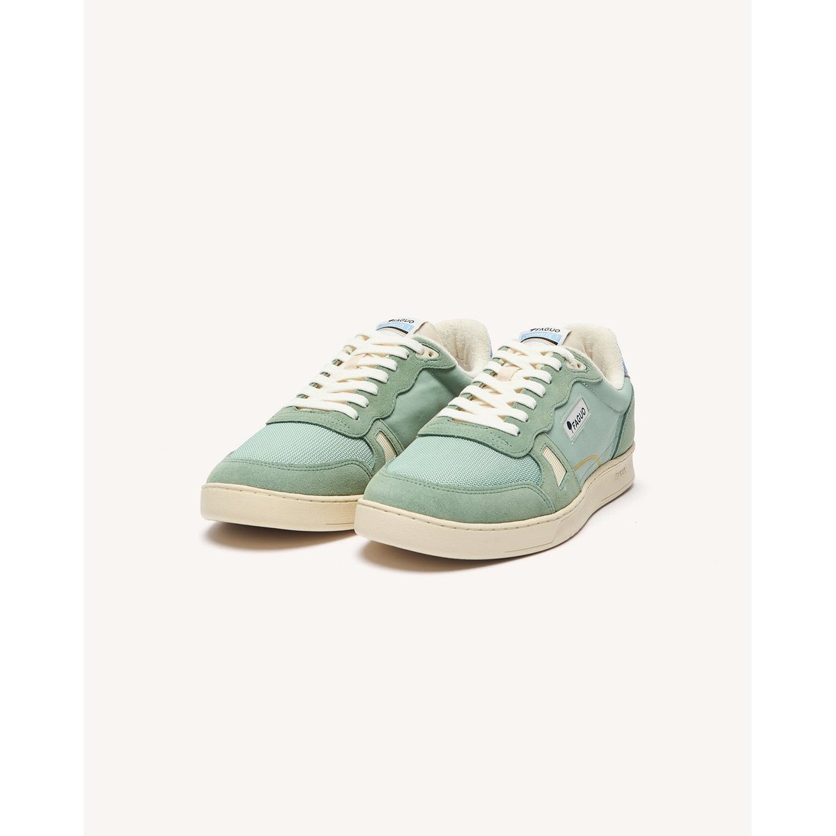 Baskets basses tissu suede COMMUTE 1 vert clair, FAGUO