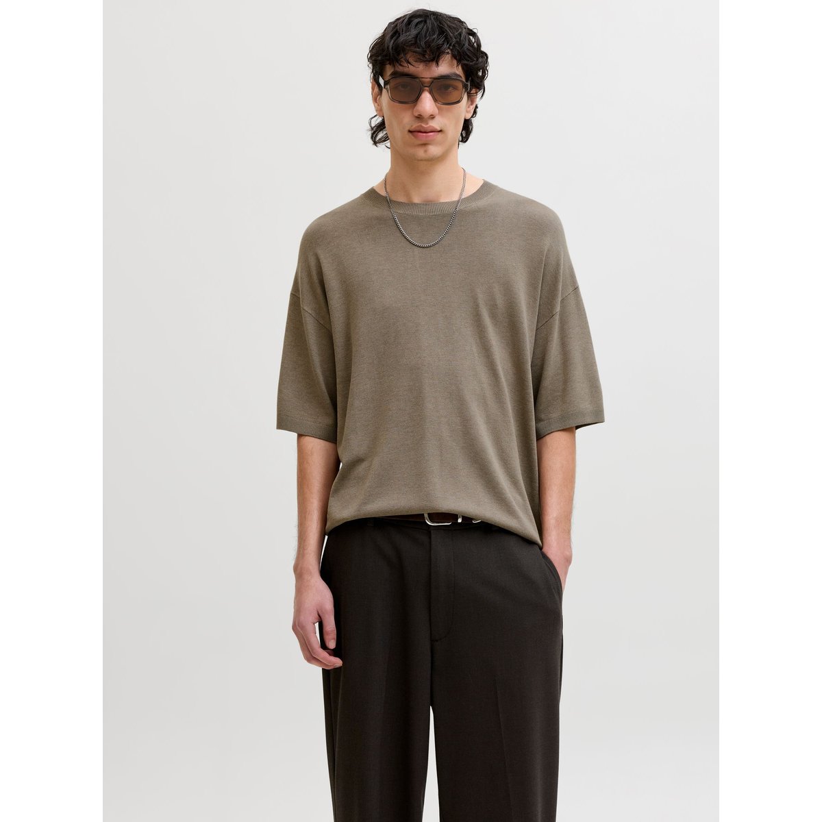 T-Shirt En Maille beige, JACK AND JONES PREMIUM