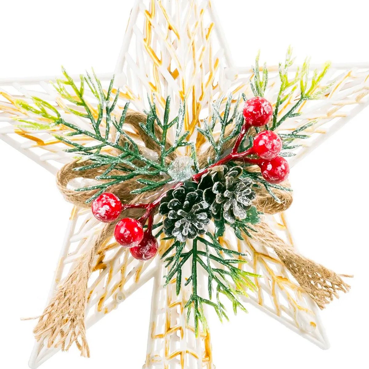 Cimier de sapin de noël Étoile 18x5x27cm doré, WADIGA
