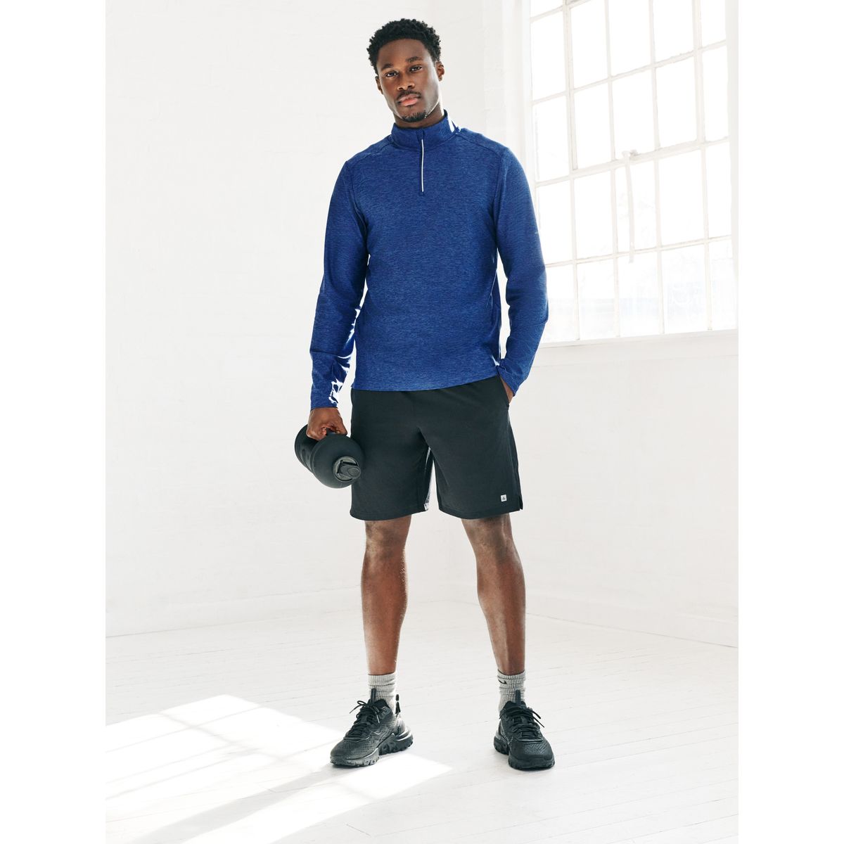 Pull à col zippé active training gym bleu cobalt, NEXT