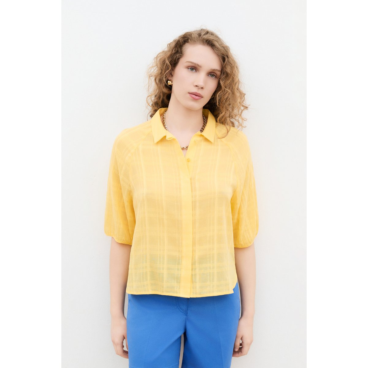 Chemisier Czelly jaune, CAROLL