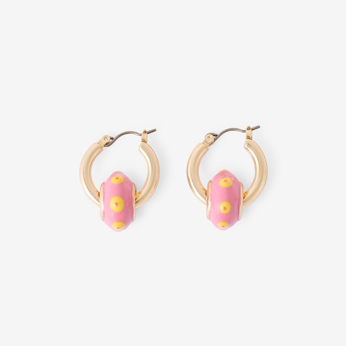 Petites créoles avec perles roses et jaunes rose, BALABOOSTE