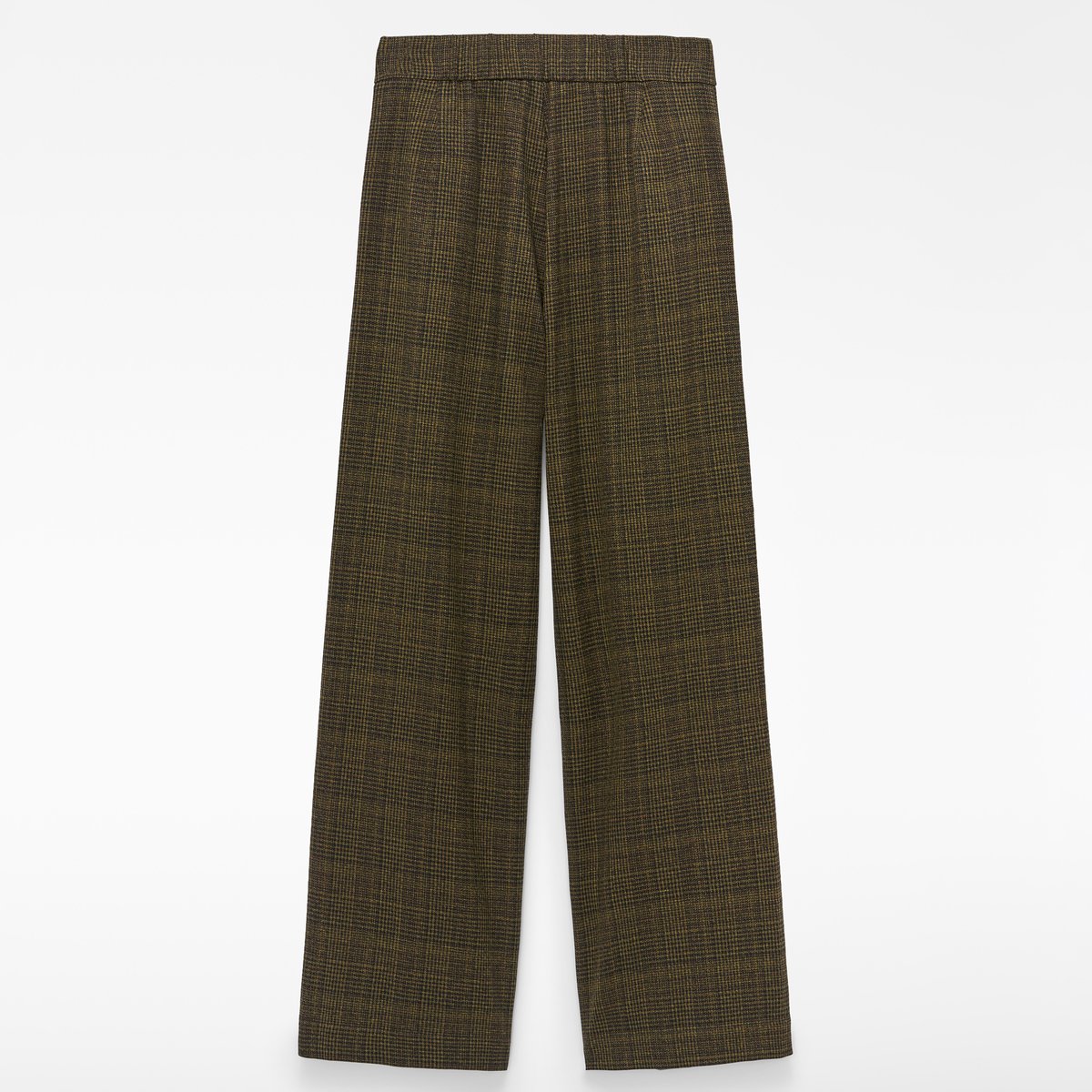 Pantalon à jambes larges à carreaux vert à carreaux, ADOLFO DOMINGUEZ