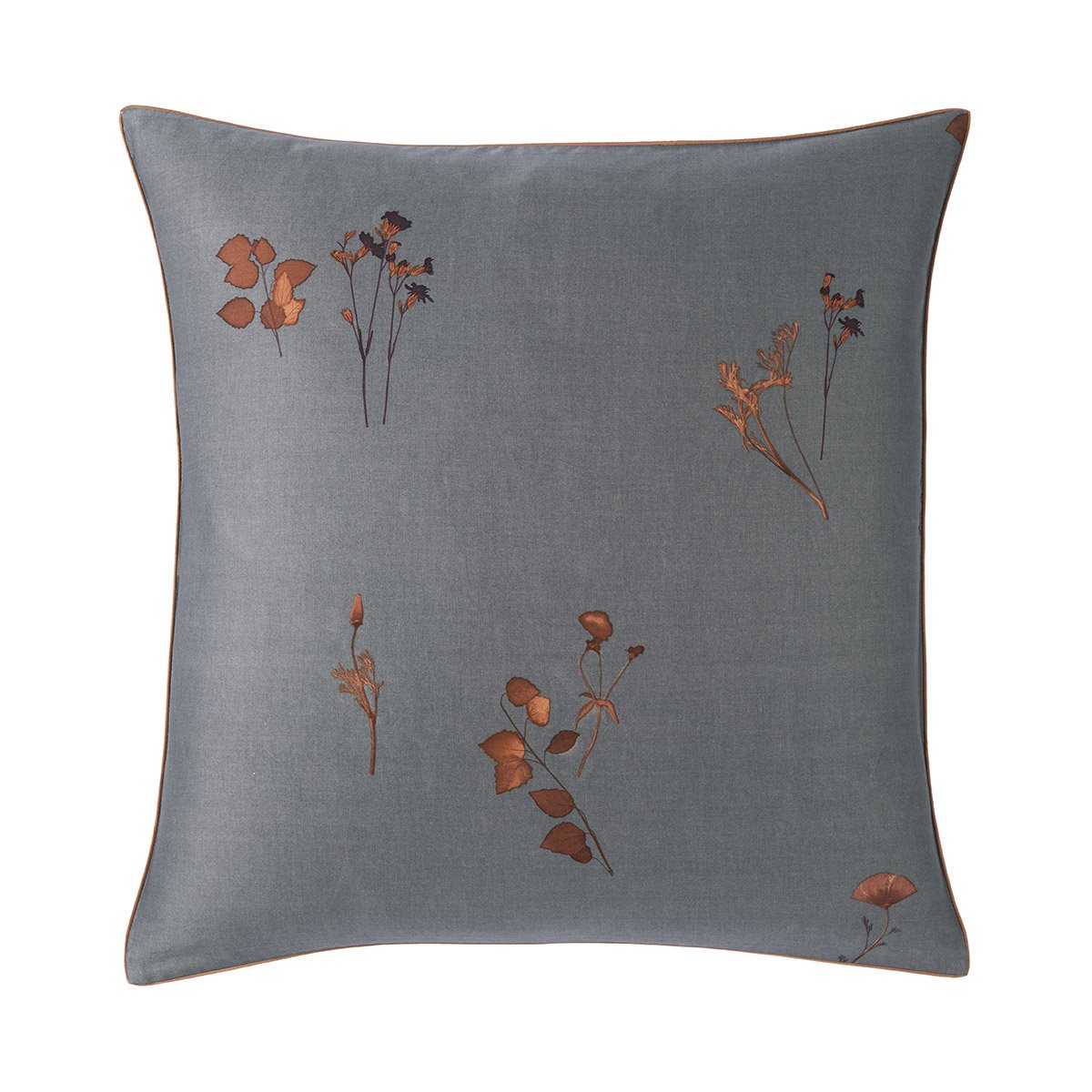 Taie d'oreiller en satin de coton bleu, MIDNIGHT FLOWERS multicolore, BOSS HOME