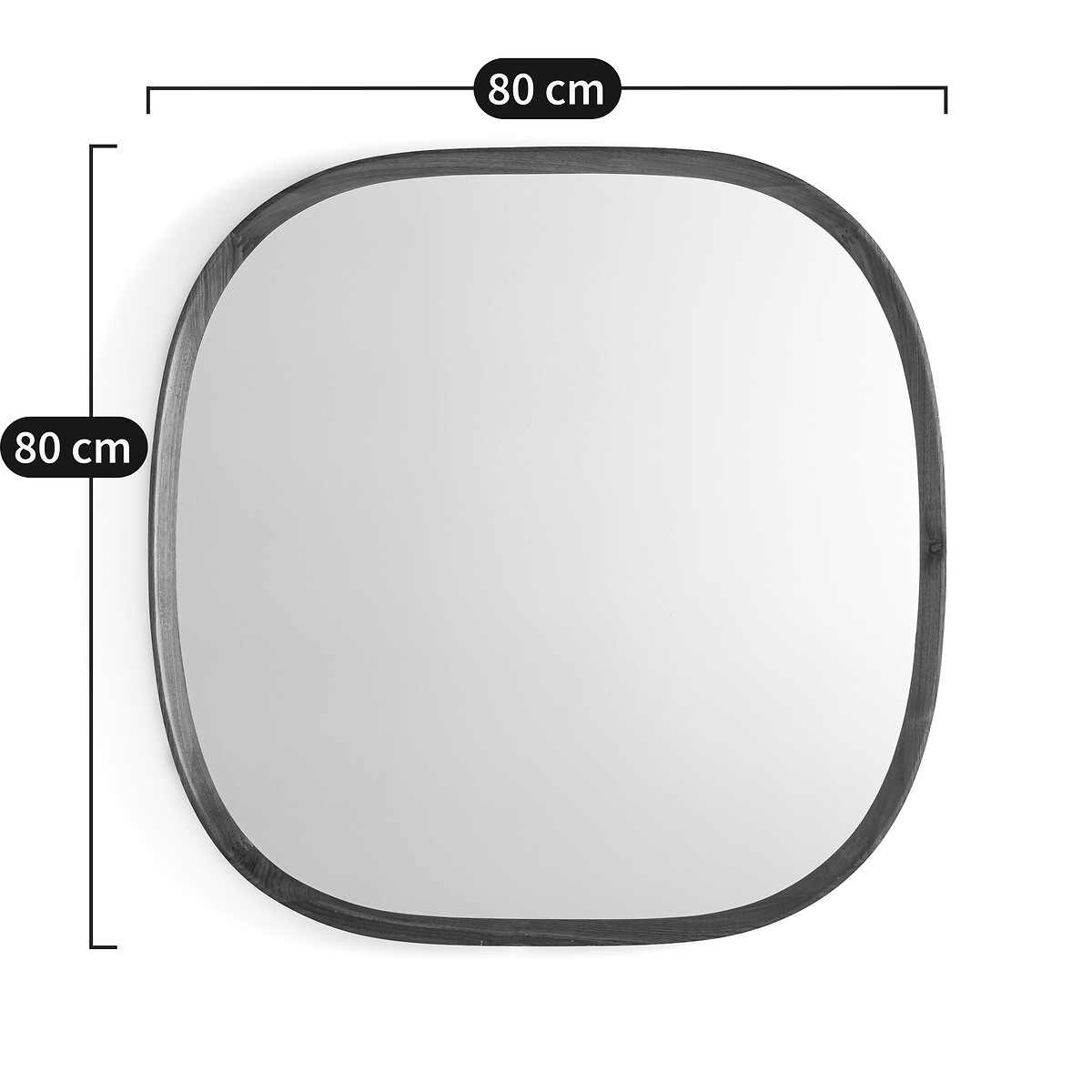 Miroir organique noyer massif et MDF, H80cm, Orion noyer, AM.PM