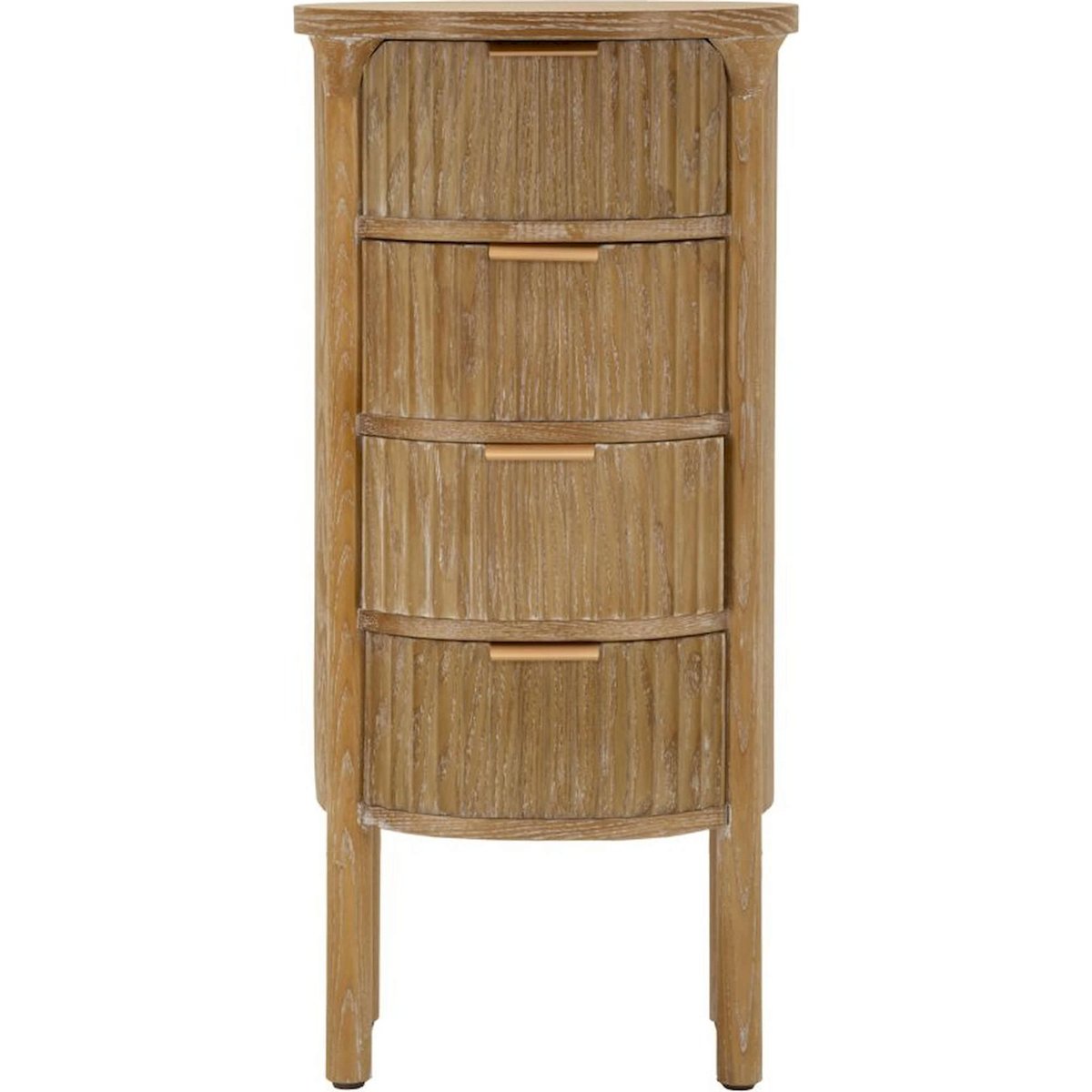 Chiffonnier arrondi façades relief MODERN brun bois naturel, RECOLLECTION
