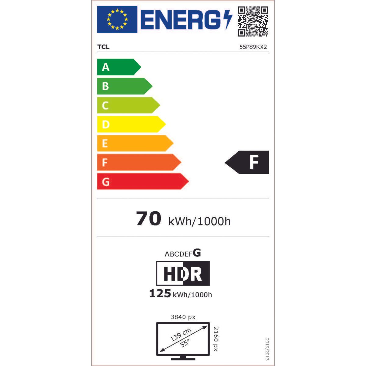 TV QLED 55P89K 144Hz 2025-55 pouces (139cm) aluminium, TCL