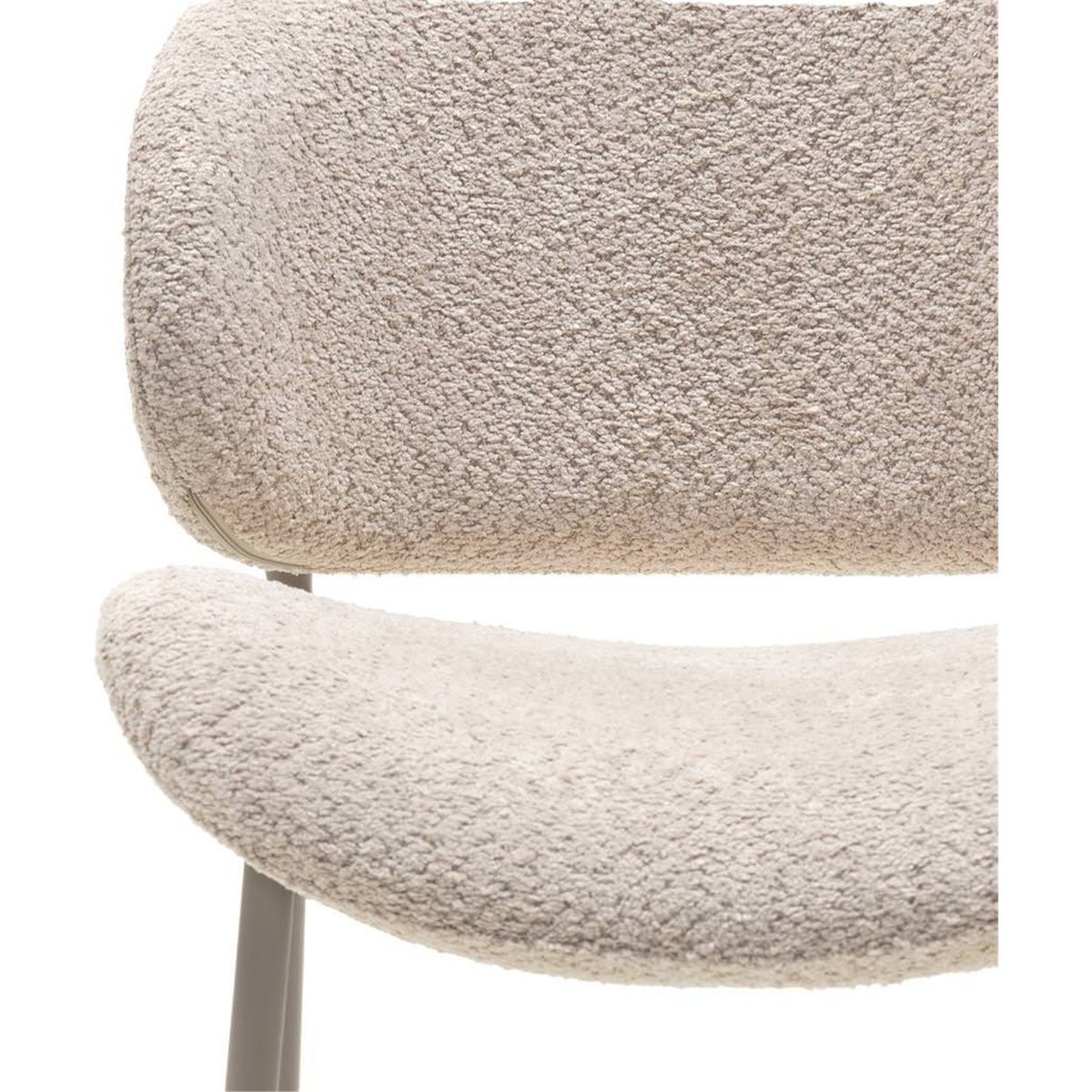 Chaise tapissée bouclette collection SUKRA beige bouclette, RECOLLECTION