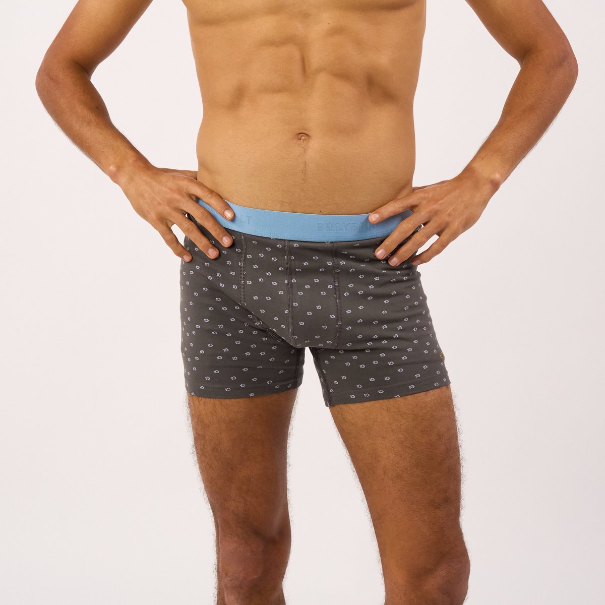 Boxer en coton biologique FANTAISIE gris, BILLYBELT