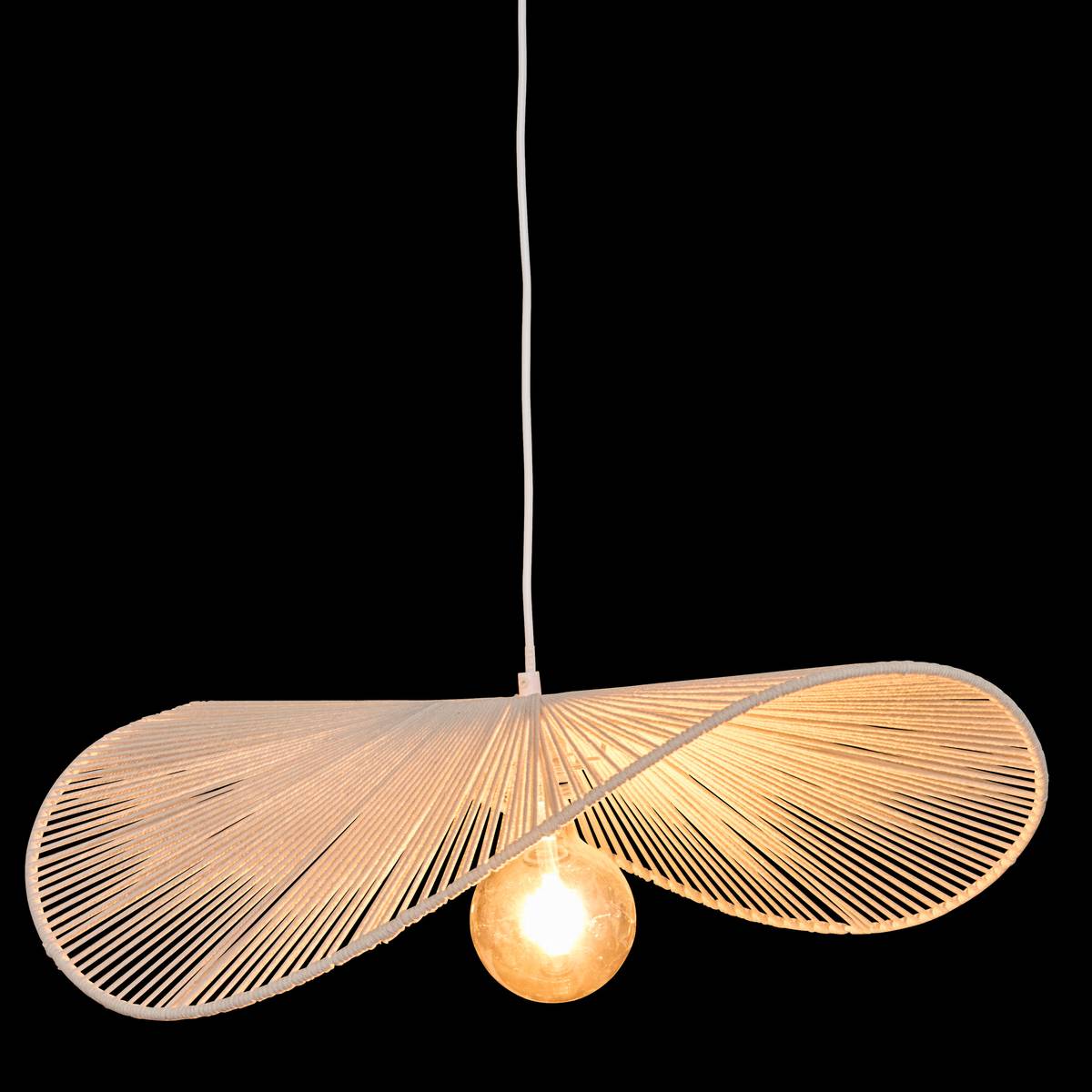 Suspension filaire acier coton ADELIA blanc, ATMOSPHERA