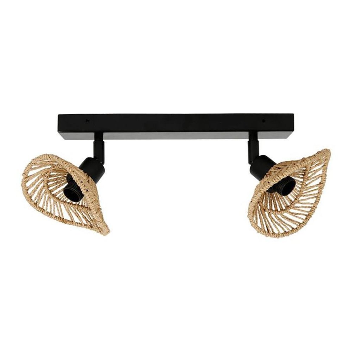 Applique Rampe 2 Spots Orientables Ozana Naturel noir, DECORATIE