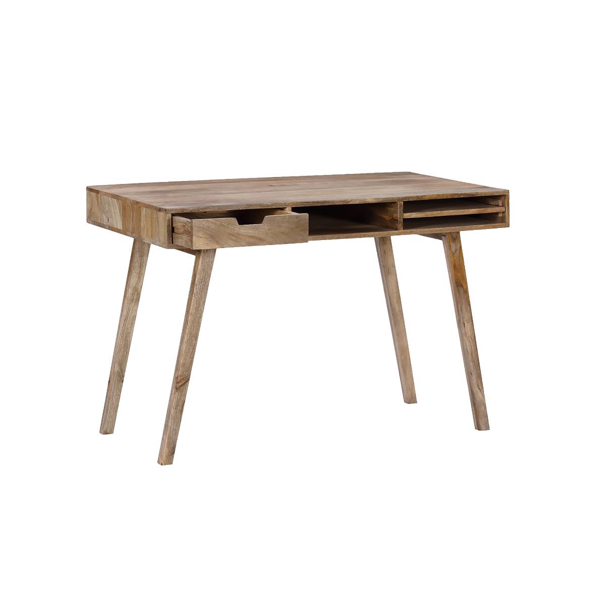 Bureau en bois de manguier AURILA bois clair, MADE IN MEUBLES