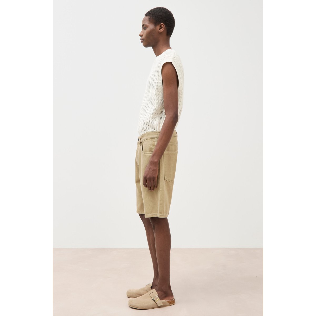 Bermuda en jean coton beige, BONOBO