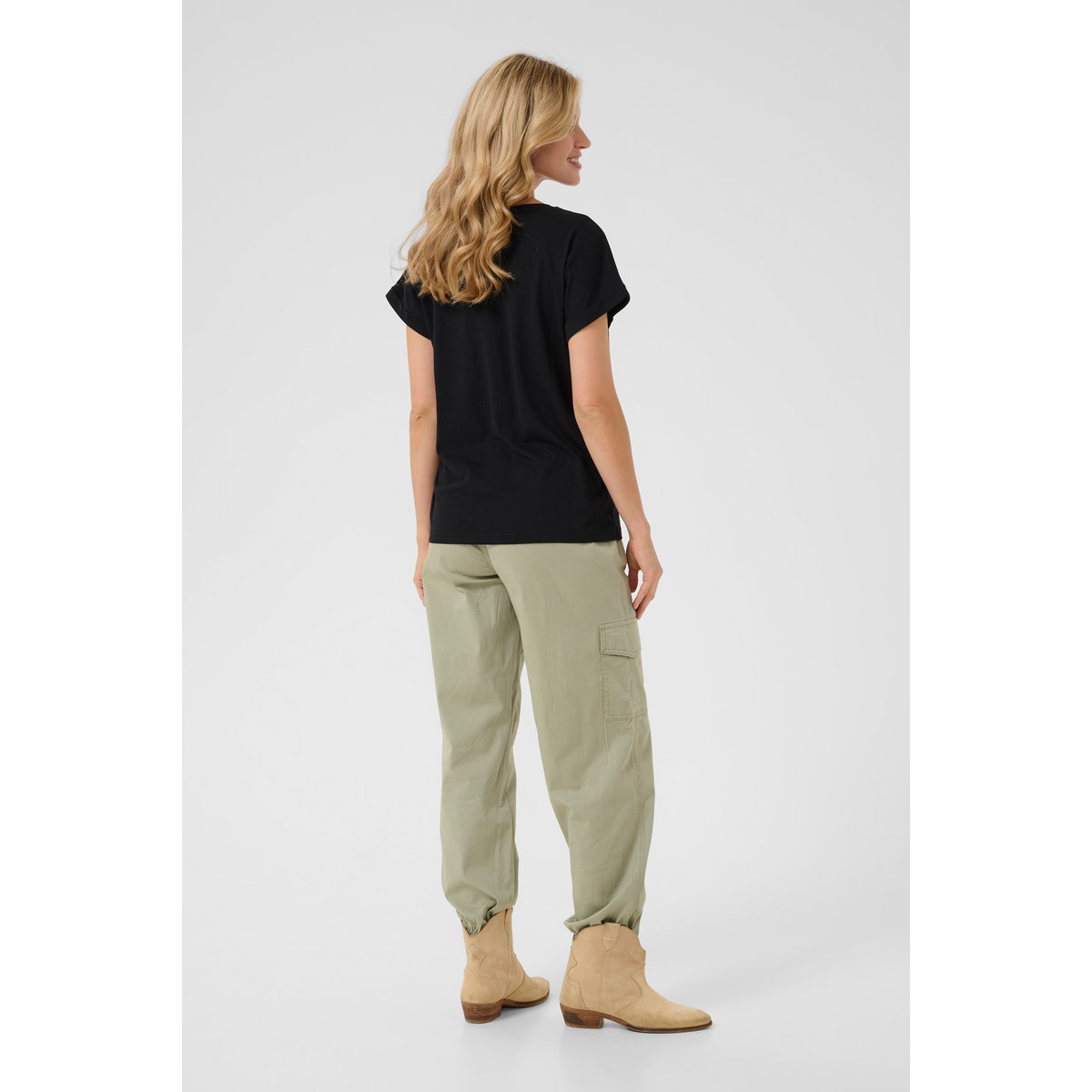T-shirt noir black glitter stripes, CREAM