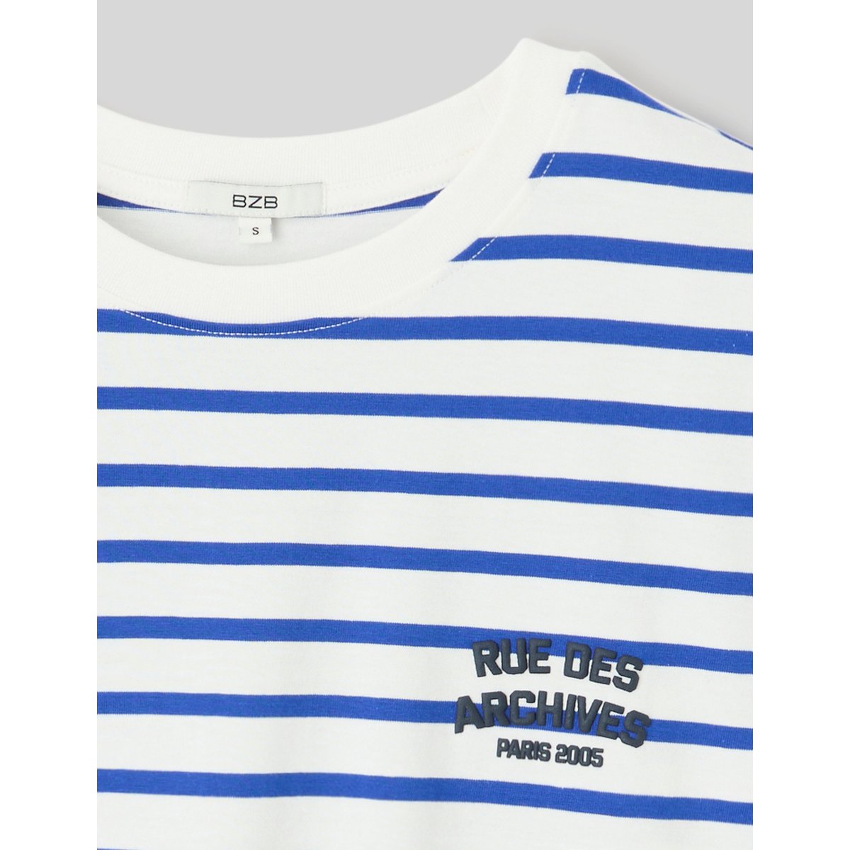 T-shirt rayé manches courtes bleu, BZB