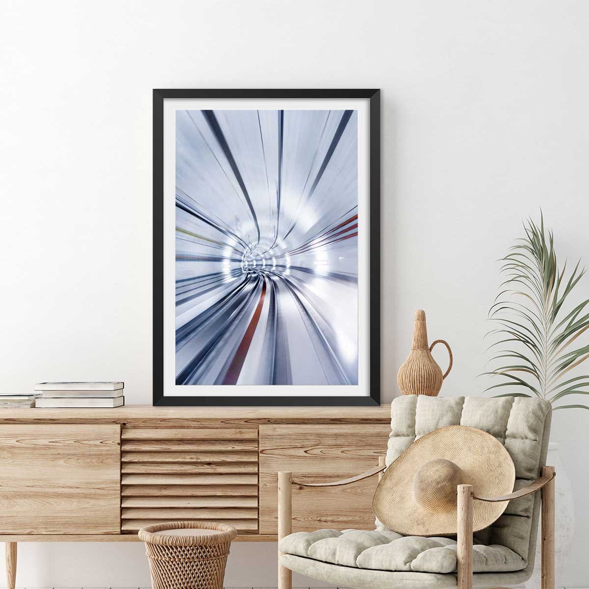 Affiche photo propulsion et supersonique affiche + cadre en bois - noir, HEXOA