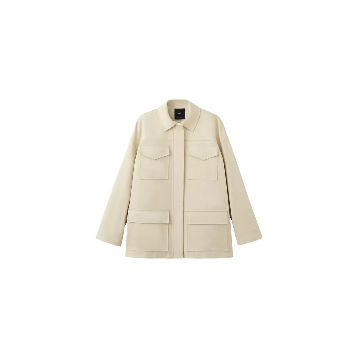 Parka oversize avec poches écru, MANGO