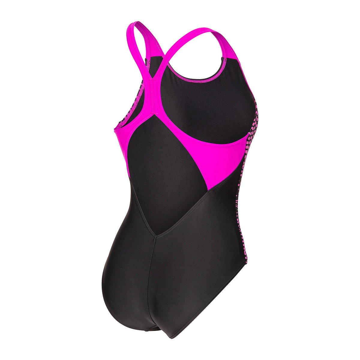 Maillot de bain GRAPHIC dos en V noir/rose, ARENA
