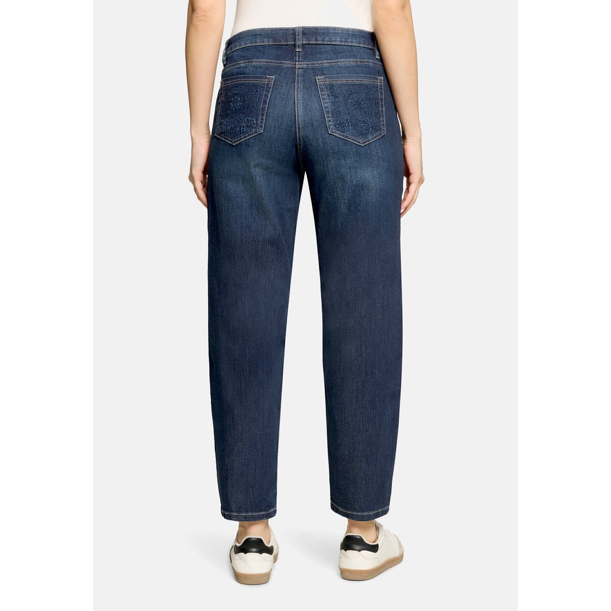 Pantalon casual unicolore dark blue denim, BETTY BARCLAY