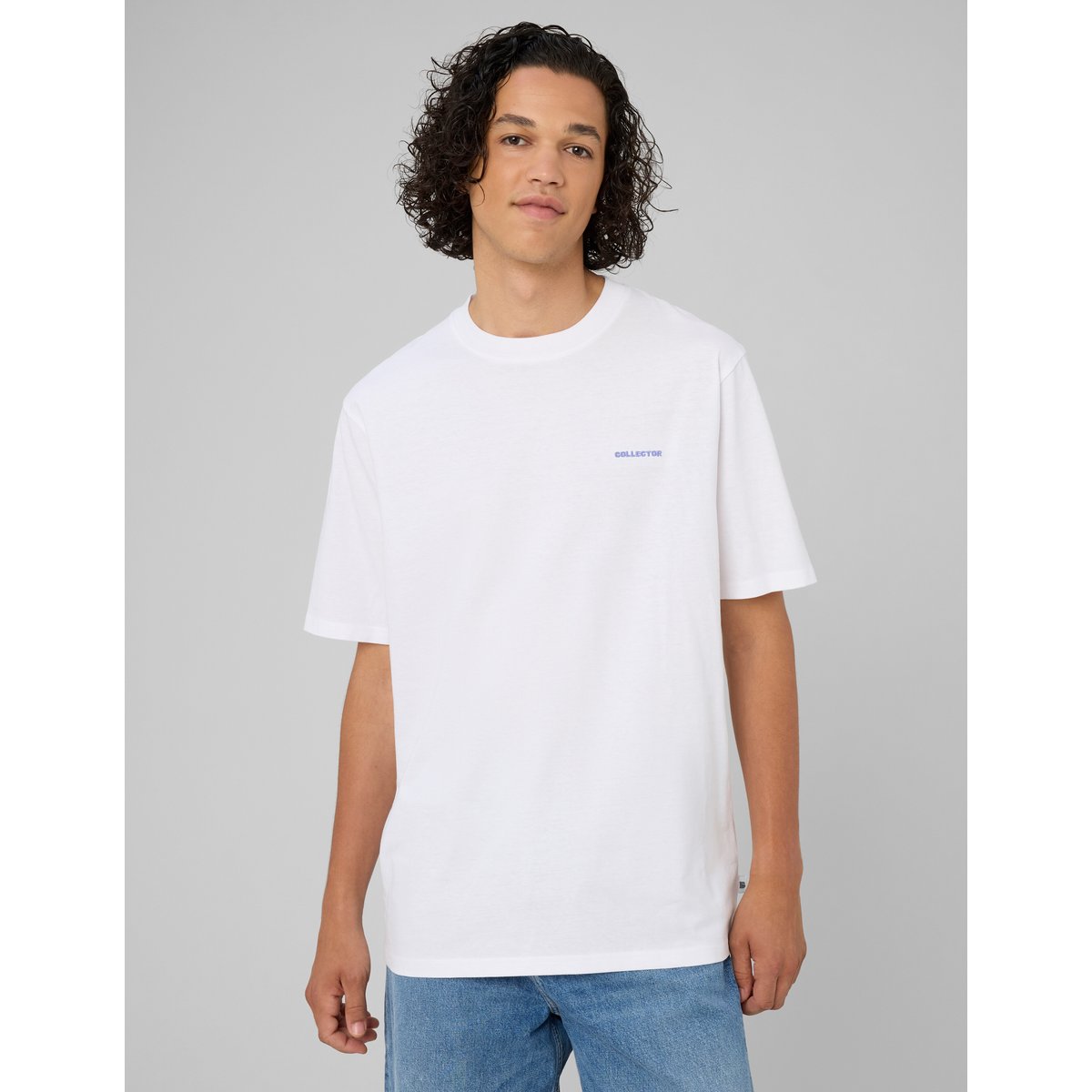 T-shirt broderie poitrine blanc, BZB