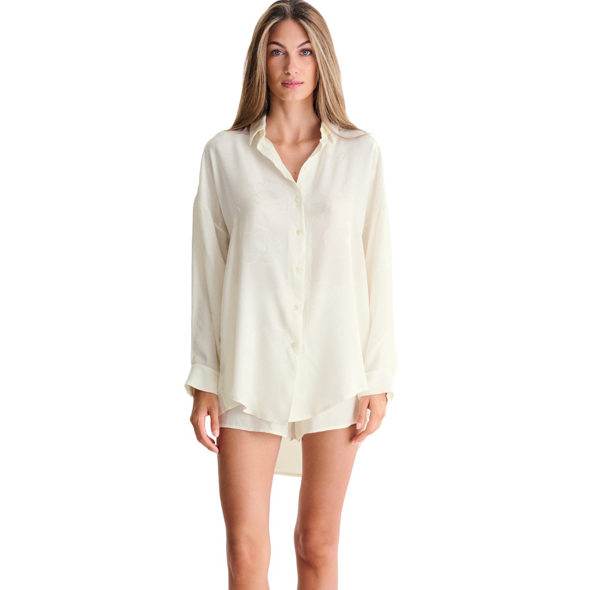 Haut pyjama chemise manches longues MIRACLE MARIAGE ivoire, LISCA