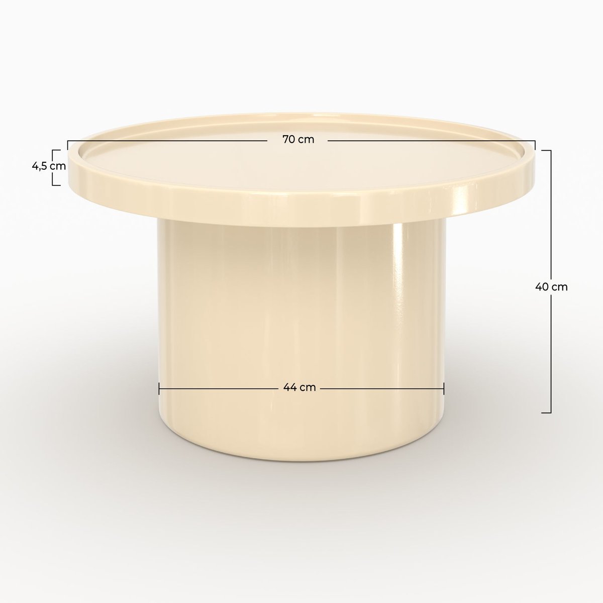 Table basse laquée blanche en MDF, D70 cm - NORA blanc, MAISON PAVANE