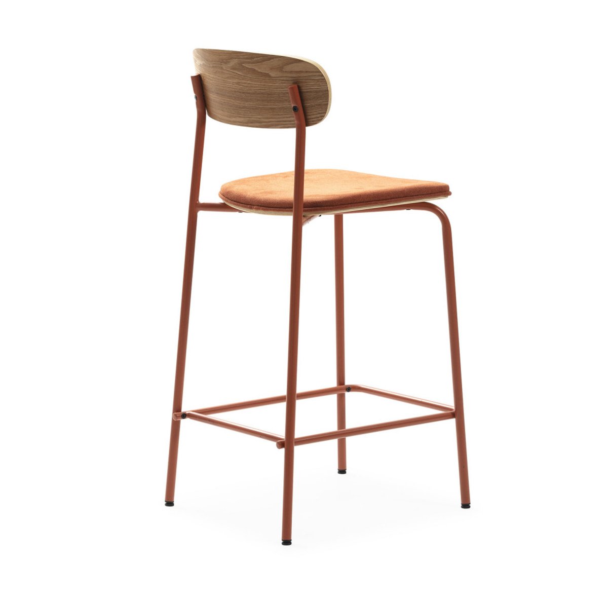Lot de 2 chaises de bar en tissu et métal H66cm- ARNO rouille, DRAWER