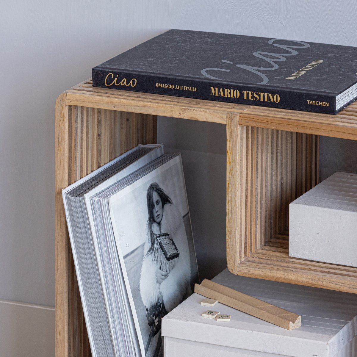 Table d'appoint en teck recyclé JASMIJN naturel, WOOOD