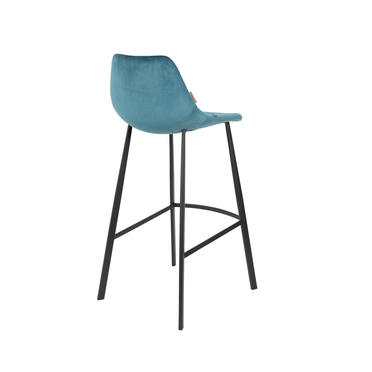 Tabouret design en velours (lot de 2) , FRANKY bleu, DUTCHBONE