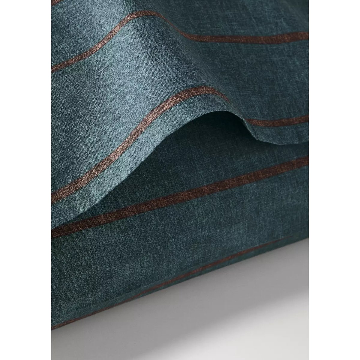 Lot de 2 taies d’oreiller 100 % coton à rayures 50 x 75 cm bleu pétrole, MANGO HOME