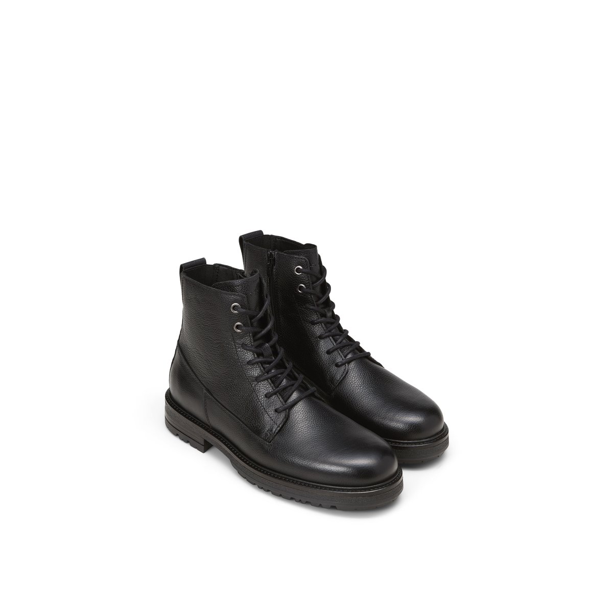 Bottes à lacets avec zip intérieur noir, MARC O'POLO