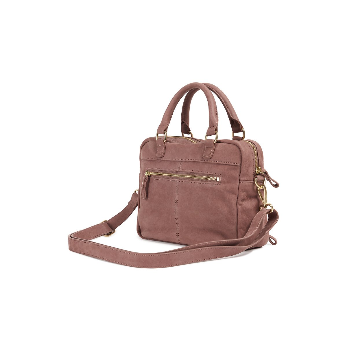 Sac à main en cuir grainé MINI MACY bois de rose, NAT & NIN