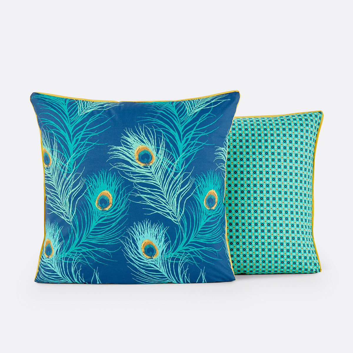 Taie percale de coton, Shakhra bleu/vert/jaune, LA REDOUTE INTERIEURS