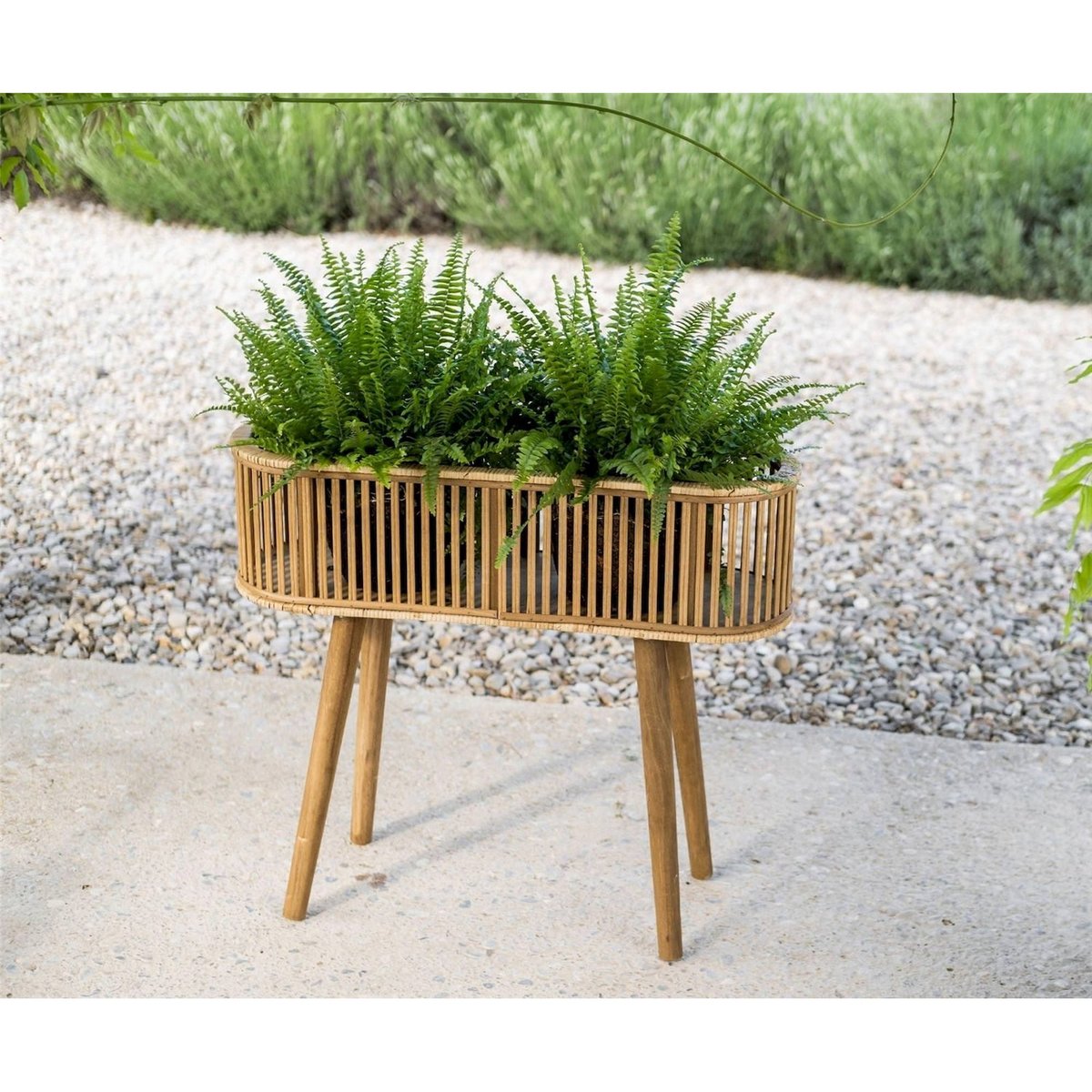 Cache-pot sur pied en bambou et rotin bambou naturel et rotin clair, RECOLLECTION
