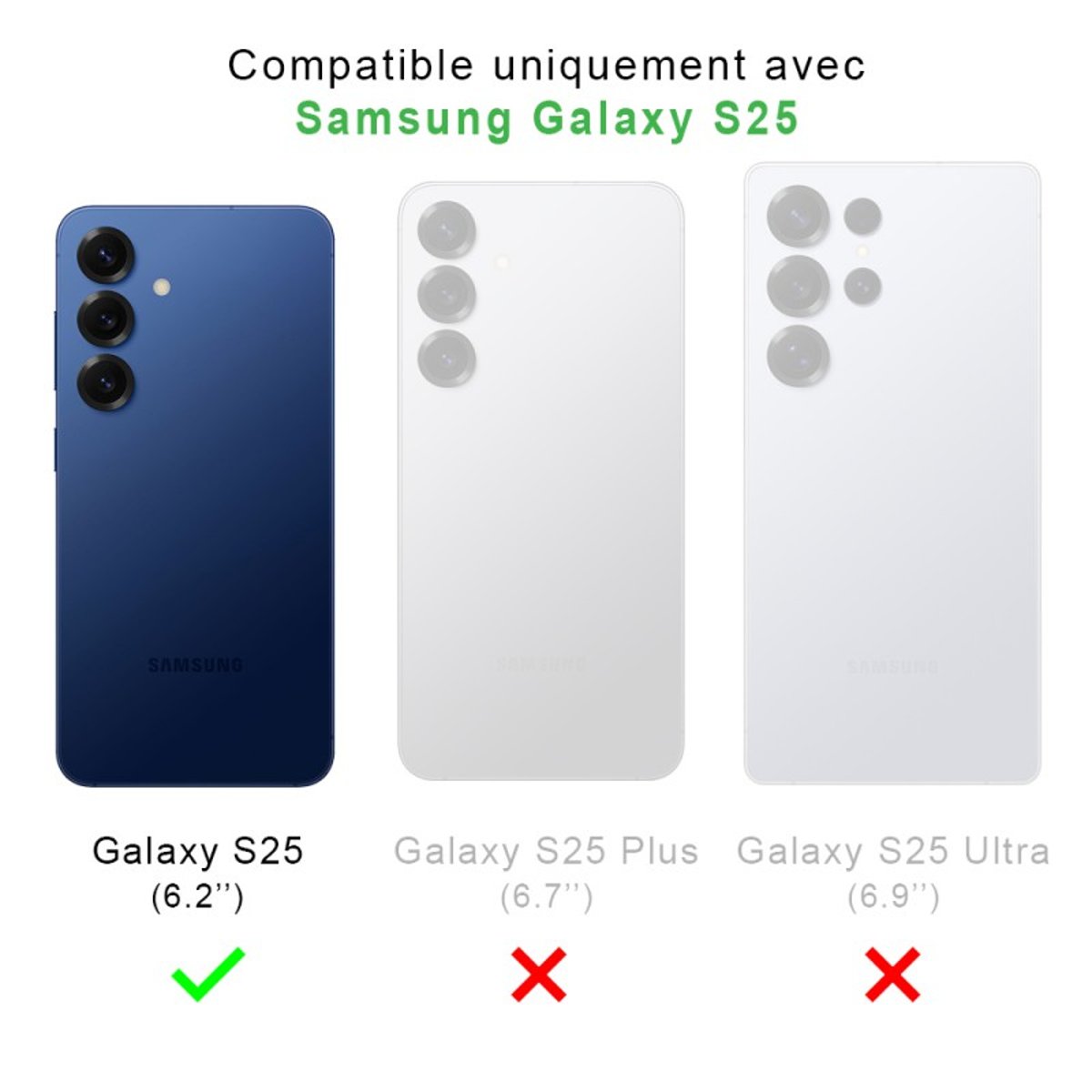 Coque Galaxy S25 antichoc + 2 vitres transparent, EVETANE