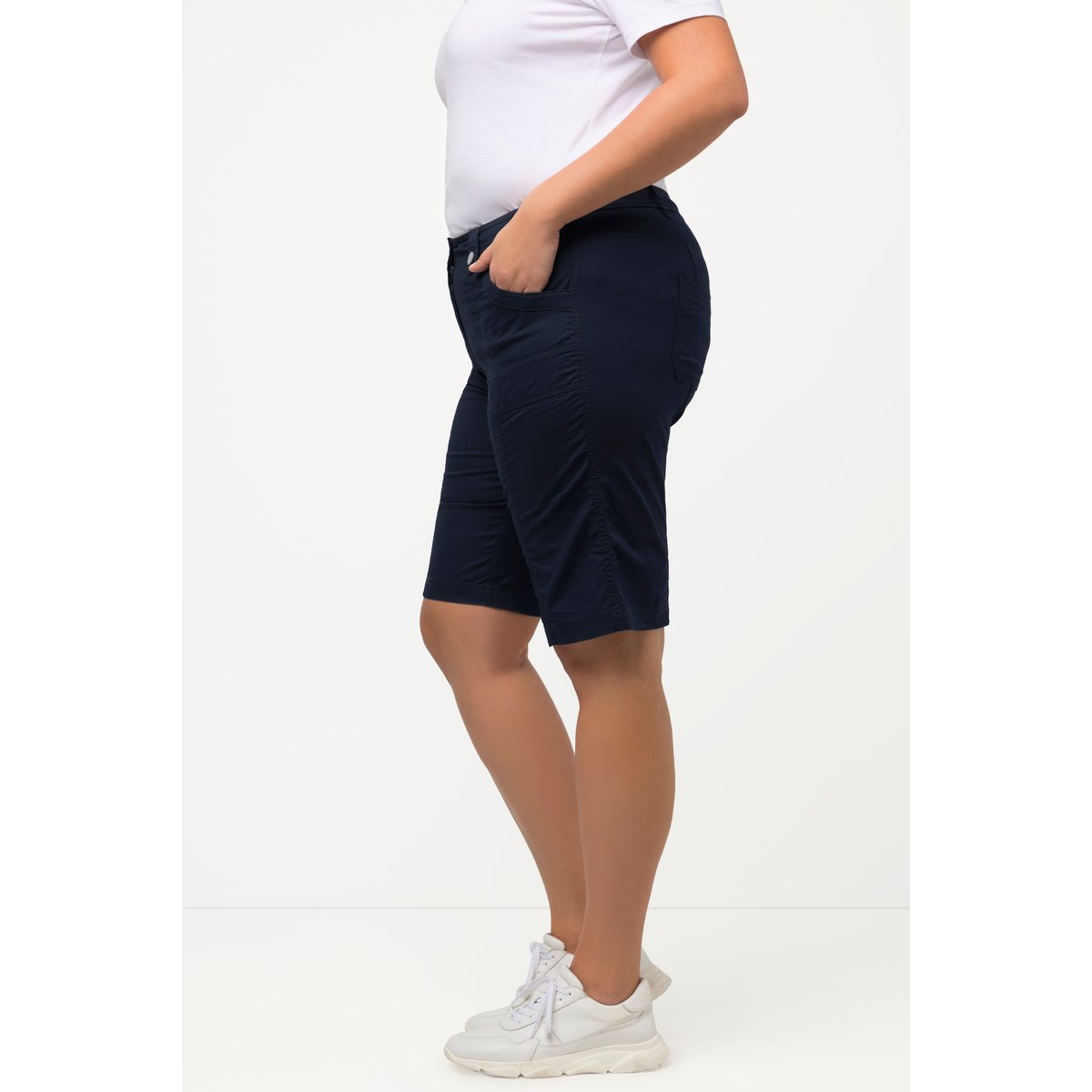 Bermuda cargo 4 poches. Taille confortable marine, ULLA POPKEN