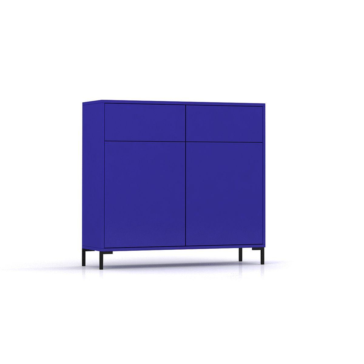 Buffet en MDF avec 2 portes et 2 tiroirs, coloris bleu. bleu, REALLY NICE THINGS