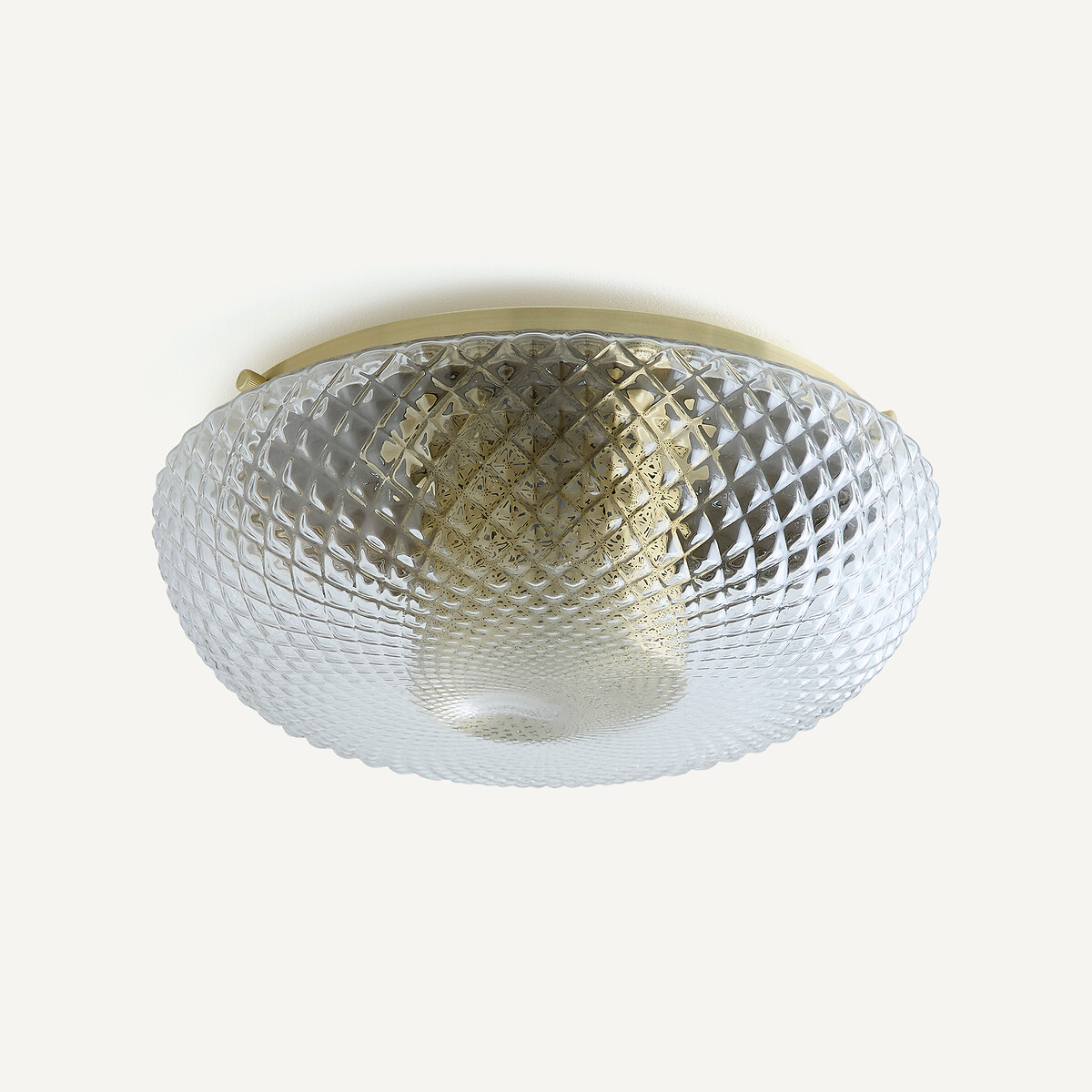 Plafonnier applique en verre ciselé et laiton, MISTINGUETT laiton vieilli, AM.PM X EMMANUEL GALLINA