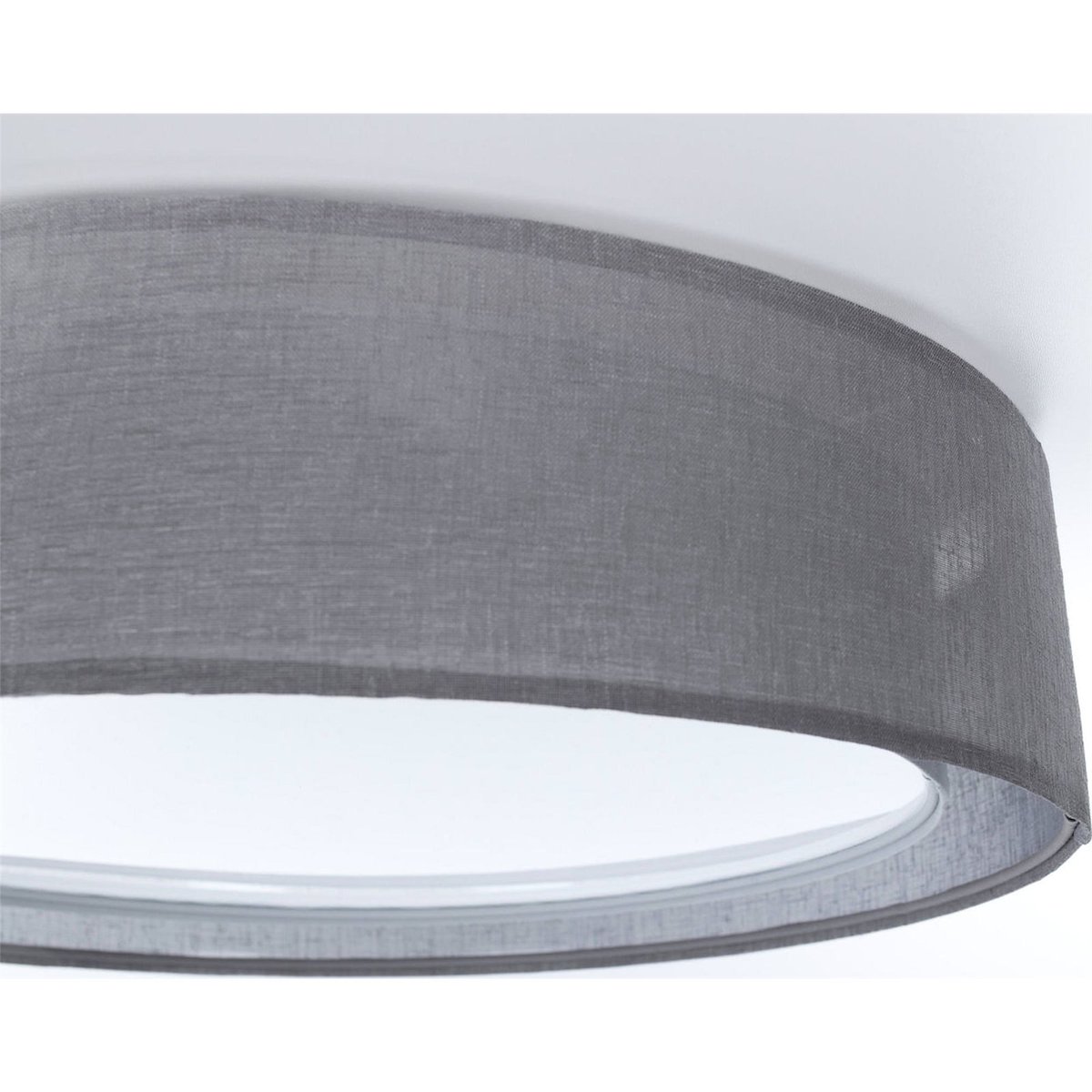 Plafonnier rond en tissu Puro gris tissu translucide, BPS KONCEPT