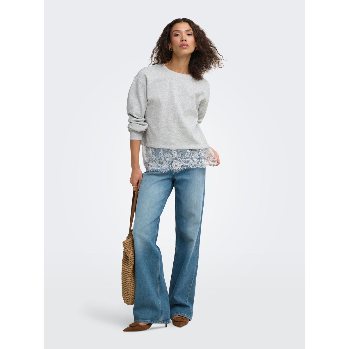 Sweat-Shirt grise - light grey melange, ONLY