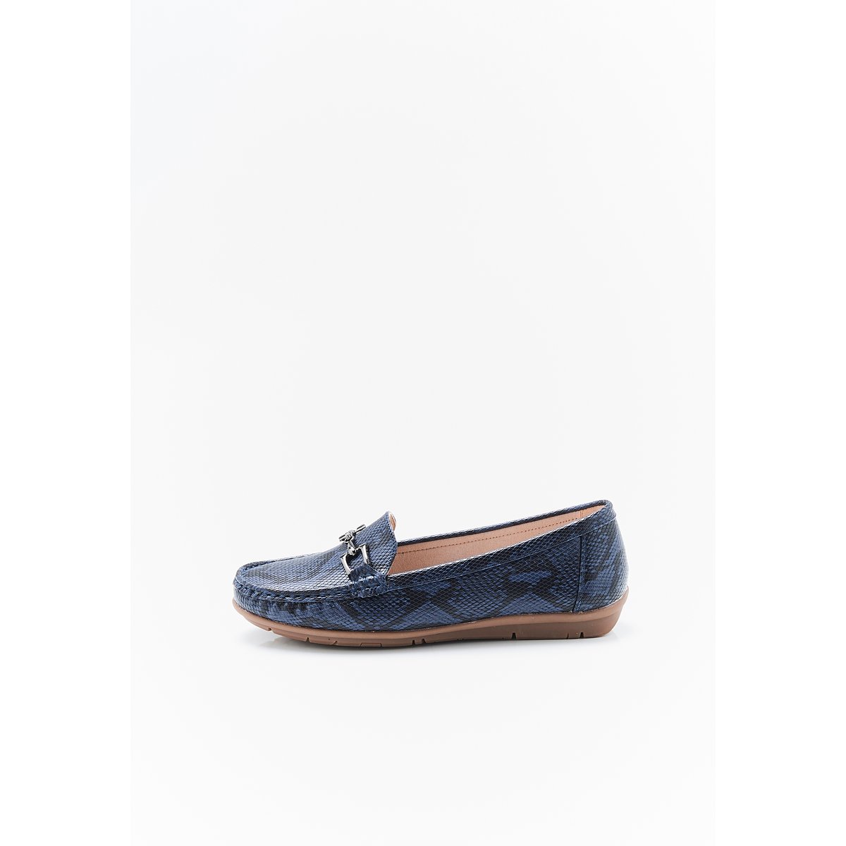 Mocassins motif animalier bleu marine, DAMART