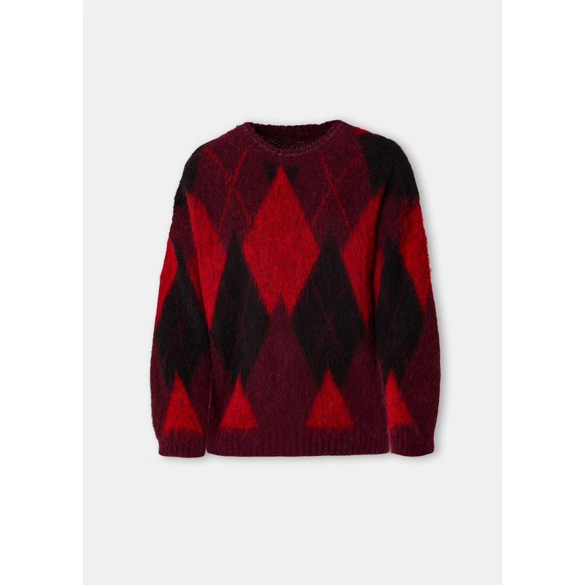 Pull à losanges en laine et alpaga rouge, LIU JO