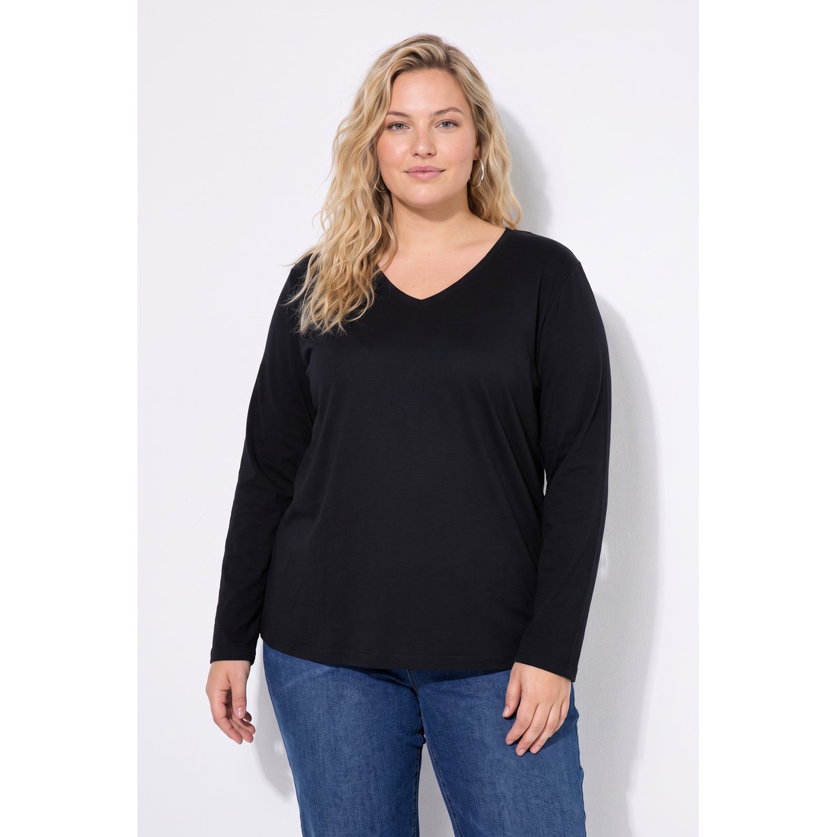 T-shirt manches longues. T-shirt noir, ULLA POPKEN