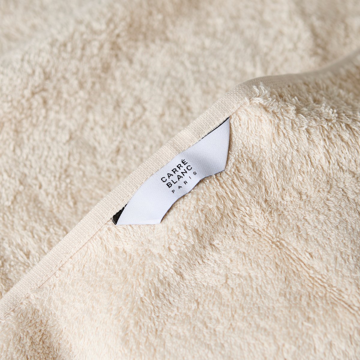 Drap de bain coton et viscose de bambou SOLARA sable, CARRE BLANC