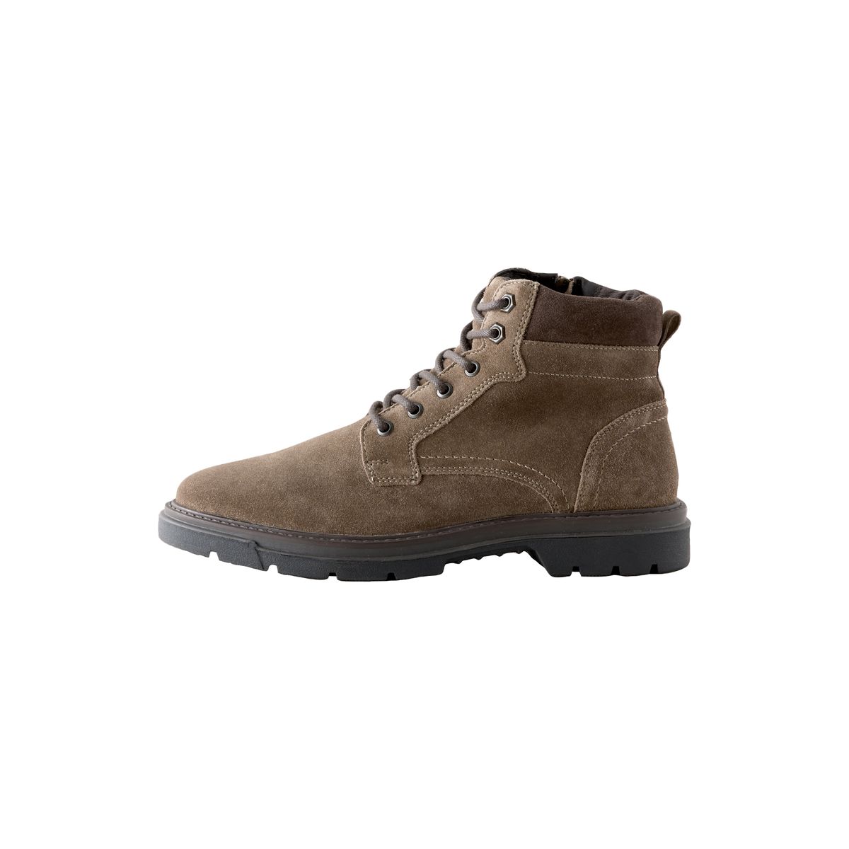Bottes hautes zippées en cuir marron mink, NEXT