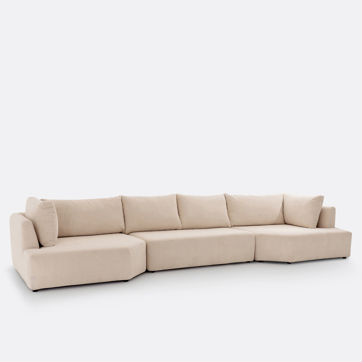 Elément banquette modulable, en velours côtelé fines côtes, MONICA ecru, LA REDOUTE INTERIEURS